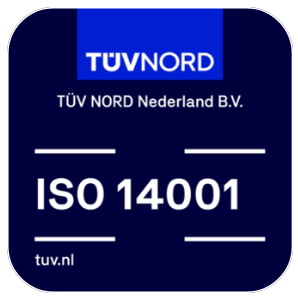 ISO 14001 certificeringslogo van TÜV NORD Nederland B.V.